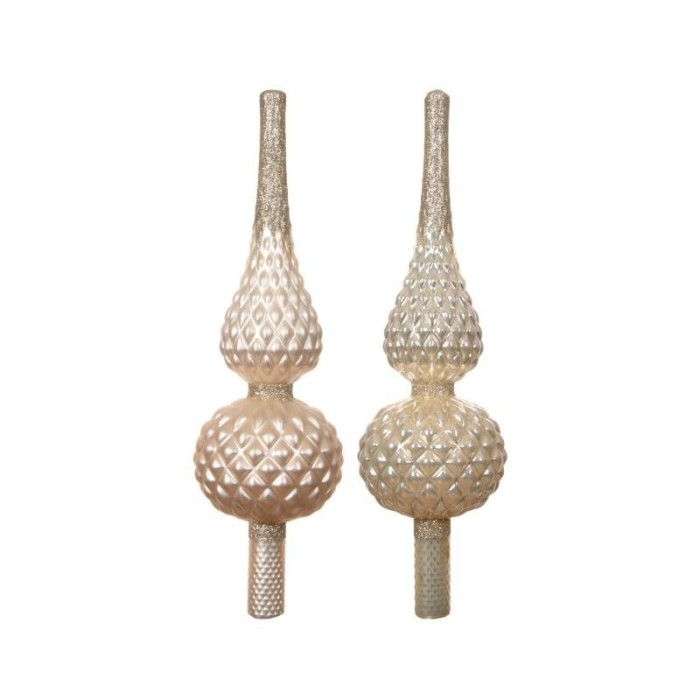 PUNTALE VETRO CREMA PUNTA GLITTER H.30
